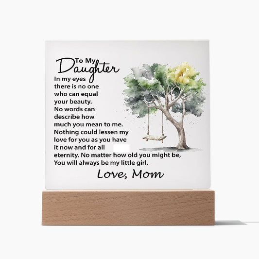 Beautiful Acrylic Gift for Daughter, Square Acrylic Plaque Gift For Daughter