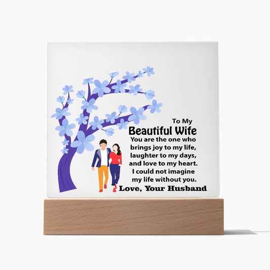 Square Acrylic Plaque Gift, Beautiful Gift For Wife