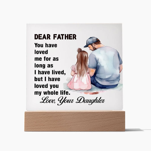 Dad, Dad's gift, Dad's Birthday, Amazing Gift For Father, Best Dad Gift, Daughter Square Acrylic Plaque Gift