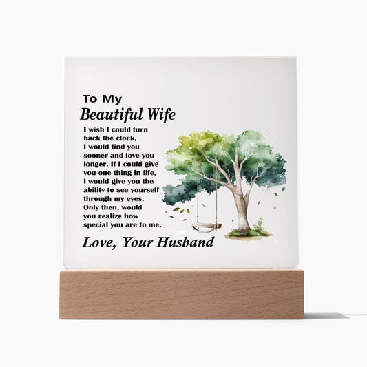 Square Acrylic Plaque, Beautiful Gift for Wife, Best Gift for Wife,