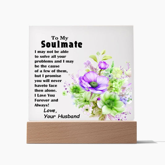 Square Acrylic Plaque Gift for Soulmate, Gift For Soulmate