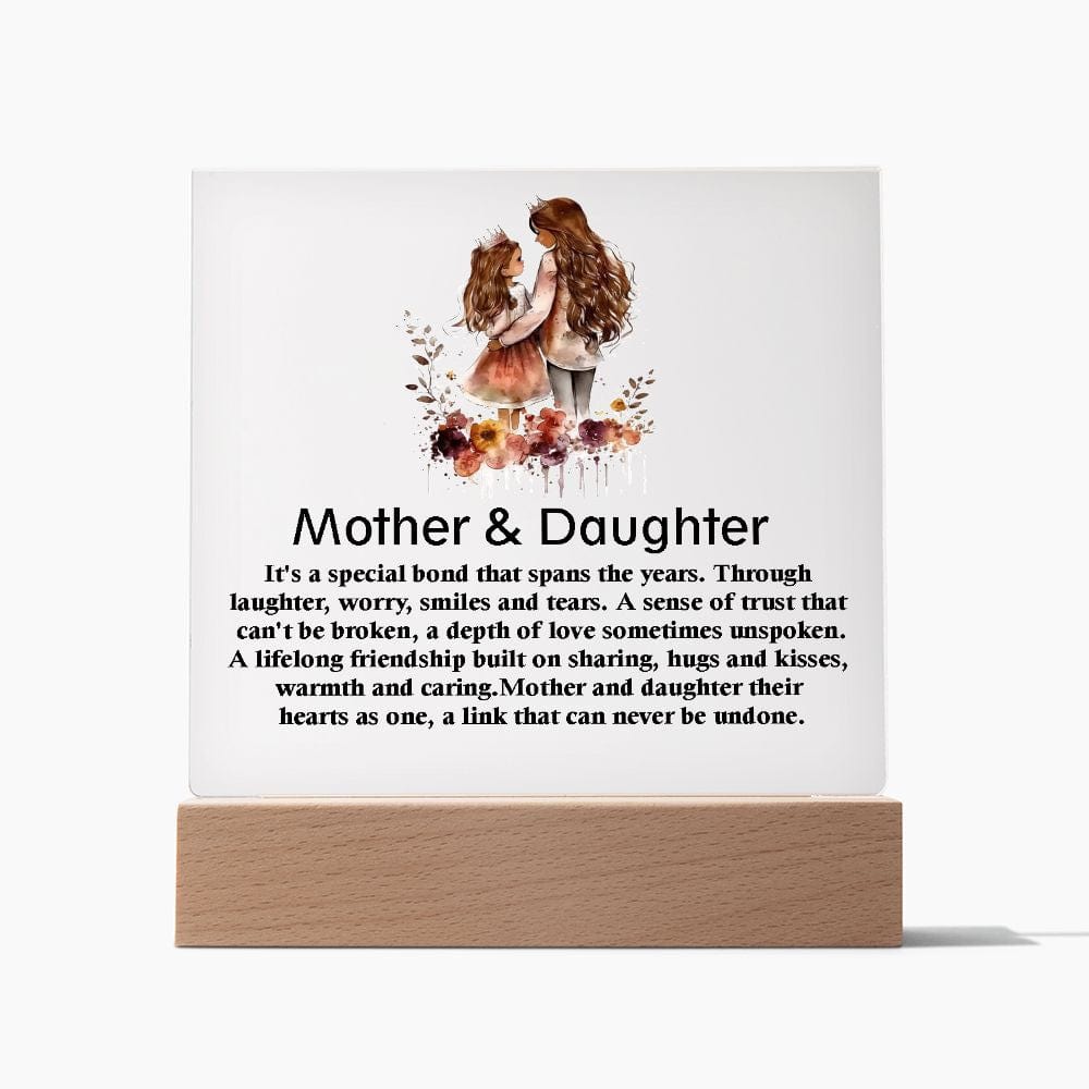 Beautiful Square Acrylic Plaque Gift for Mother and Daughter, Best Gift For Mother And Daughter