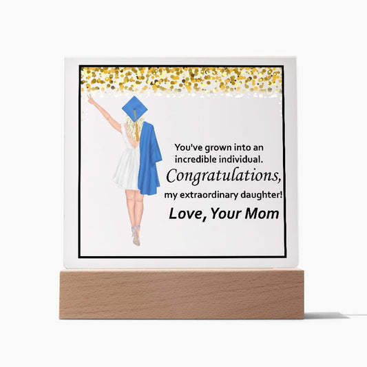 Square Acrylic Plaque! Gift, Graduation Gift for Bonus Daughter, Amazing Gift For Bonus Daughter,