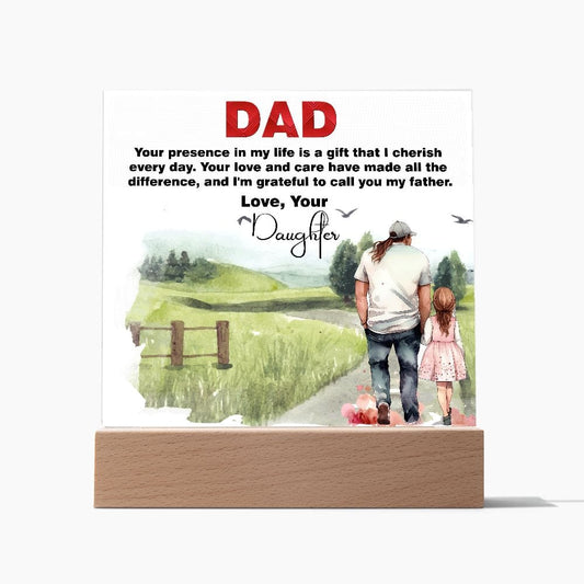 Excellent Gift For Dad, Square Acrylic Plaque Gift For Dad