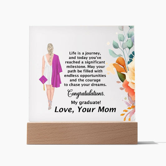 Square Acrylic Plaque Gift, Amazing Gift for Daughter, Graduation Gift