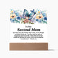 Best Gift For Second Mom, Square Acrylic Plaque Gift For Bonus Mom