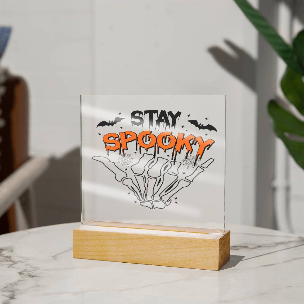 Stay Spooky Amazing Gift, Square Acrylic Plaque Gift for Halloween