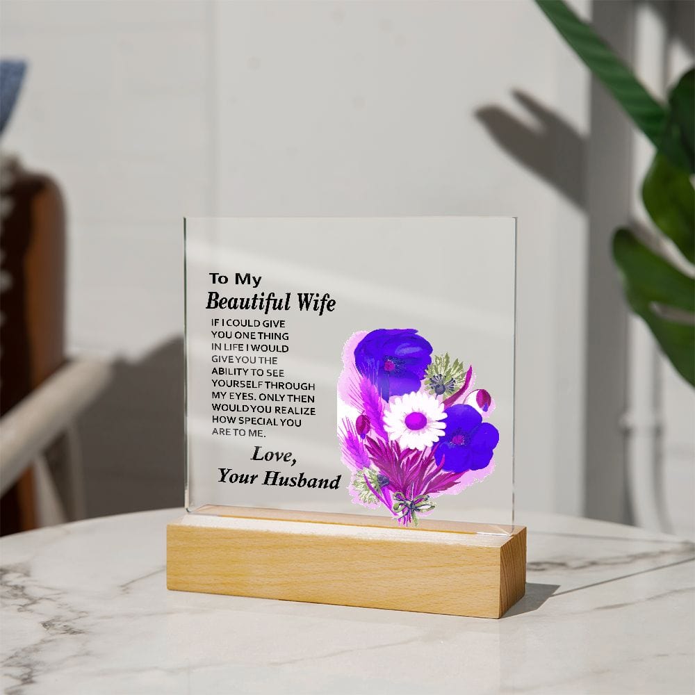 Square Acrylic Plaque Wonderful Gift for Wife, Best Gift for Wife