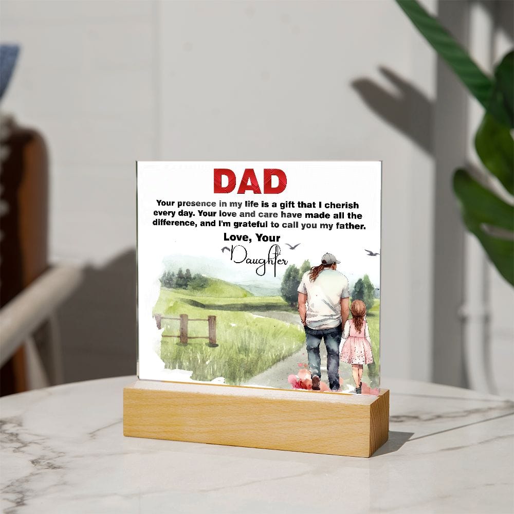 Excellent Gift For Dad, Square Acrylic Plaque Gift For Dad