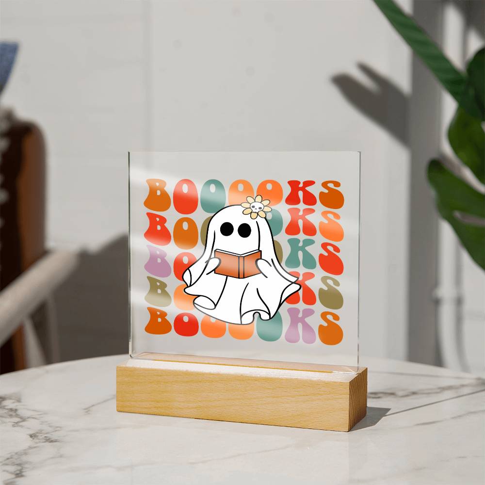 Boo Books Gift for Halloween, Amazing Square Acrylic Plaque