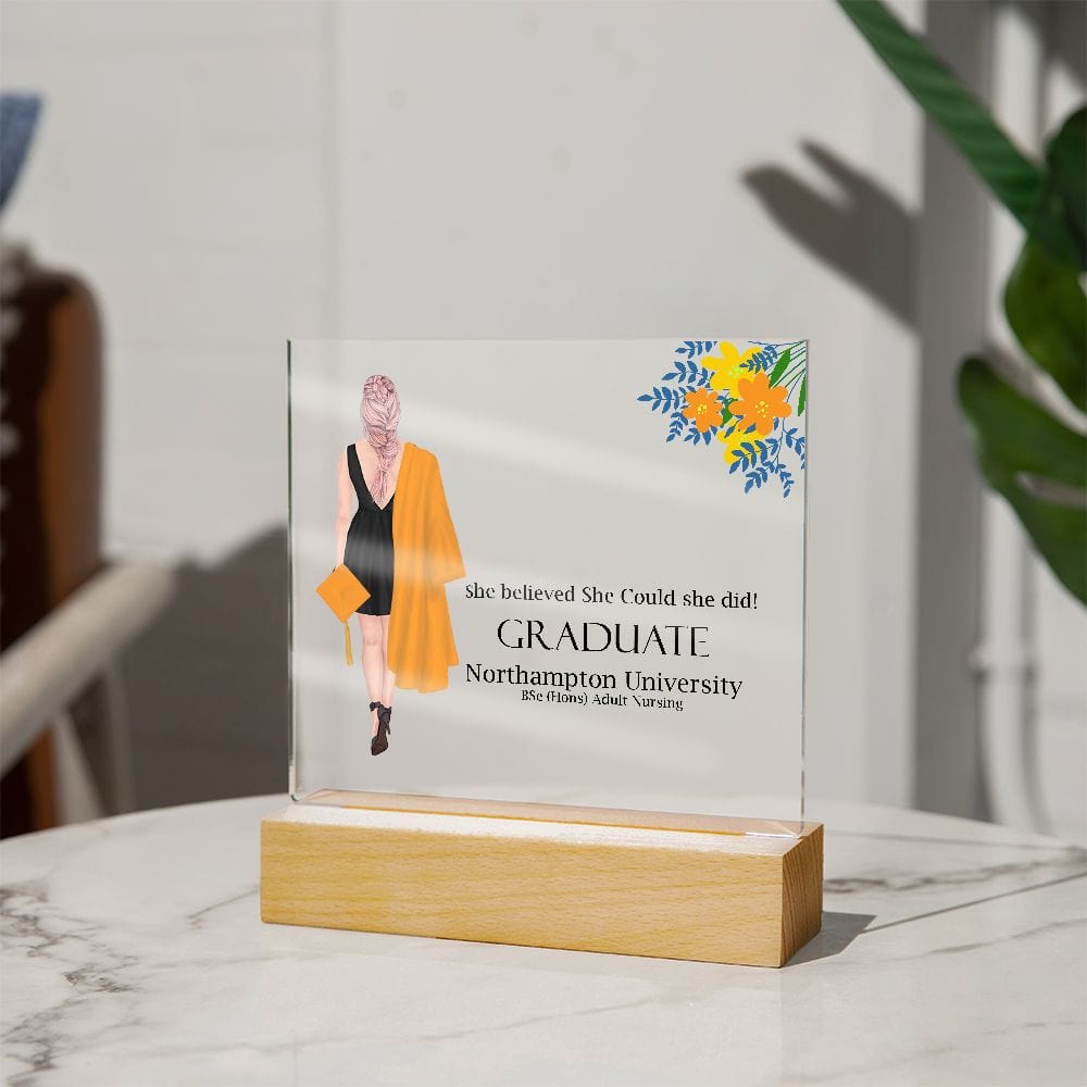 Beautiful Graduation Gift For Daughter, Square Acrylic Plaque Gift For Daughter