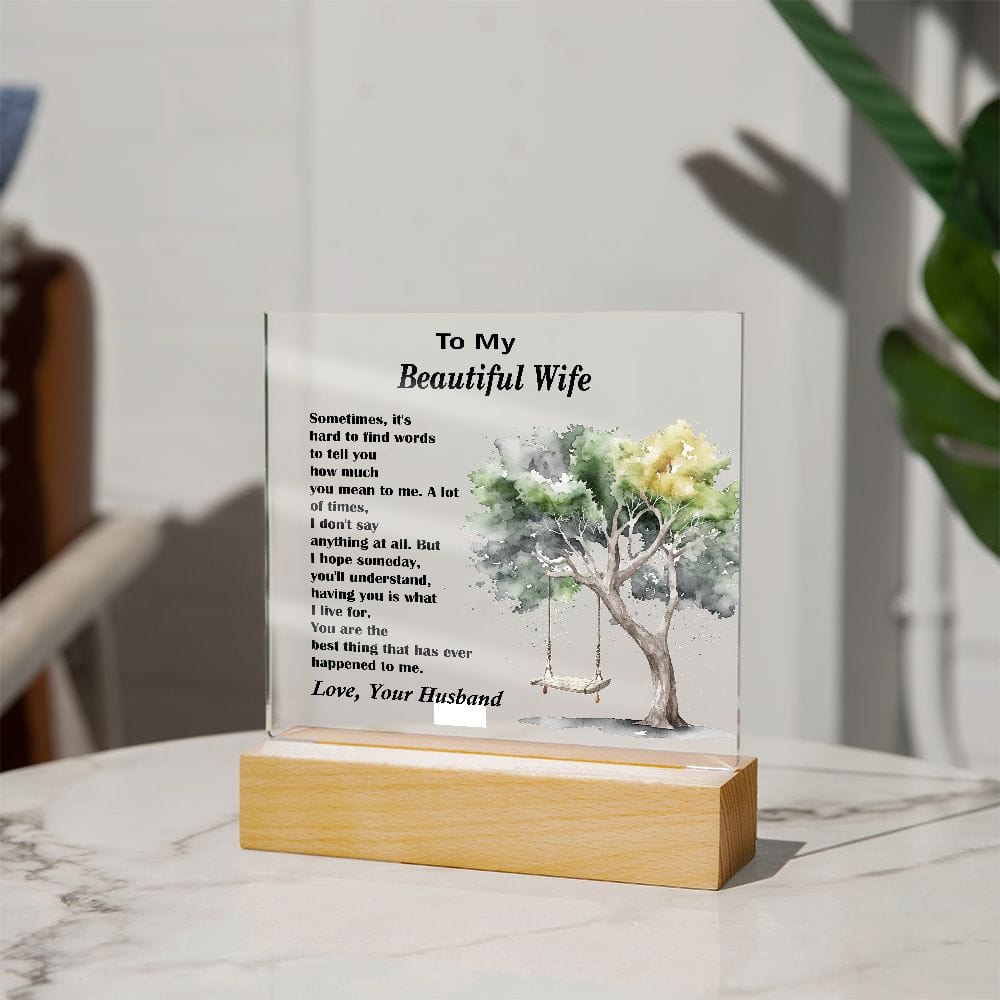 Square Acrylic Plaque Gift for Wife, Excellent Acrylic Plaque Gift For Wife