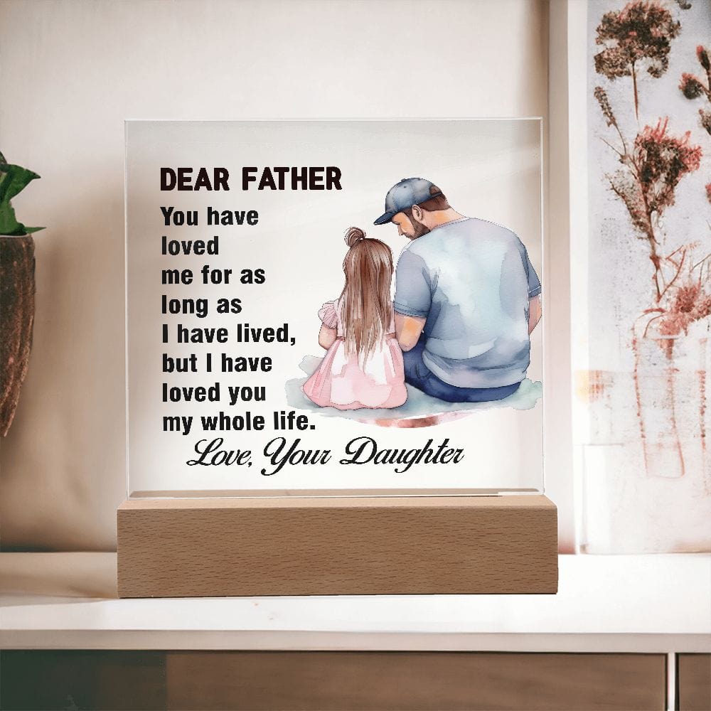 Dad, Dad's gift, Dad's Birthday, Amazing Gift For Father, Best Dad Gift, Daughter Square Acrylic Plaque Gift