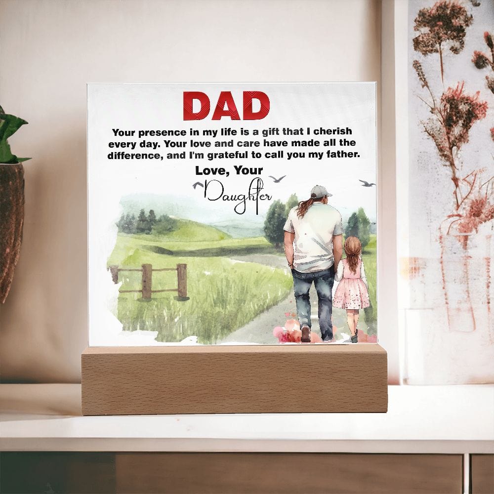 Excellent Gift For Dad, Square Acrylic Plaque Gift For Dad