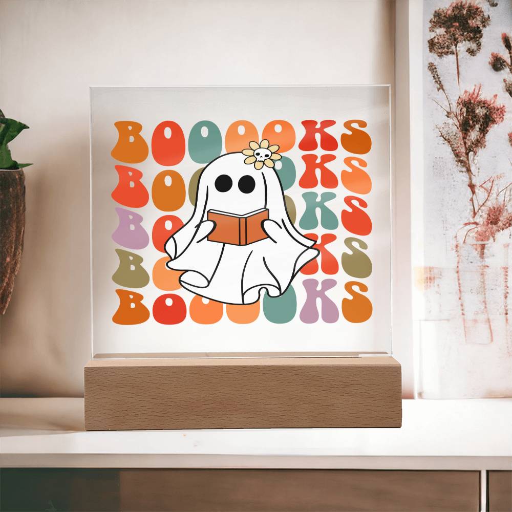 Boo Books Gift for Halloween, Amazing Square Acrylic Plaque