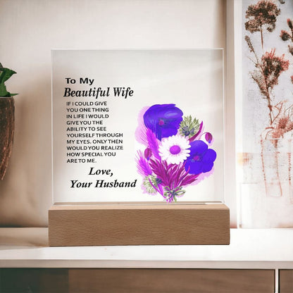 Beautiful Acrylic Plaque Gift For Wife, Amazing Gift for Wife
