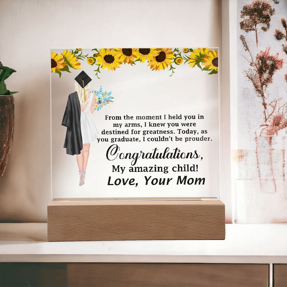 Congratulations Gift For Daughter, Square Acrylic Plaque Gift For Daughter