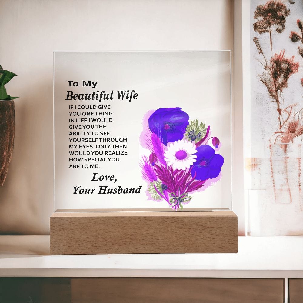 Square Acrylic Plaque Wonderful Gift for Wife, Best Gift for Wife