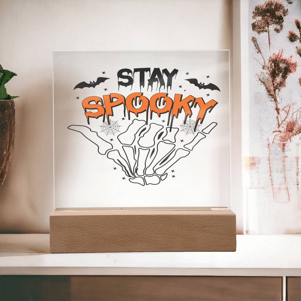 Stay Spooky Amazing Gift, Square Acrylic Plaque Gift for Halloween