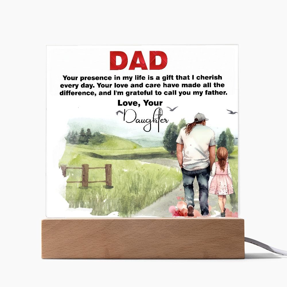 Excellent Gift For Dad, Square Acrylic Plaque Gift For Dad