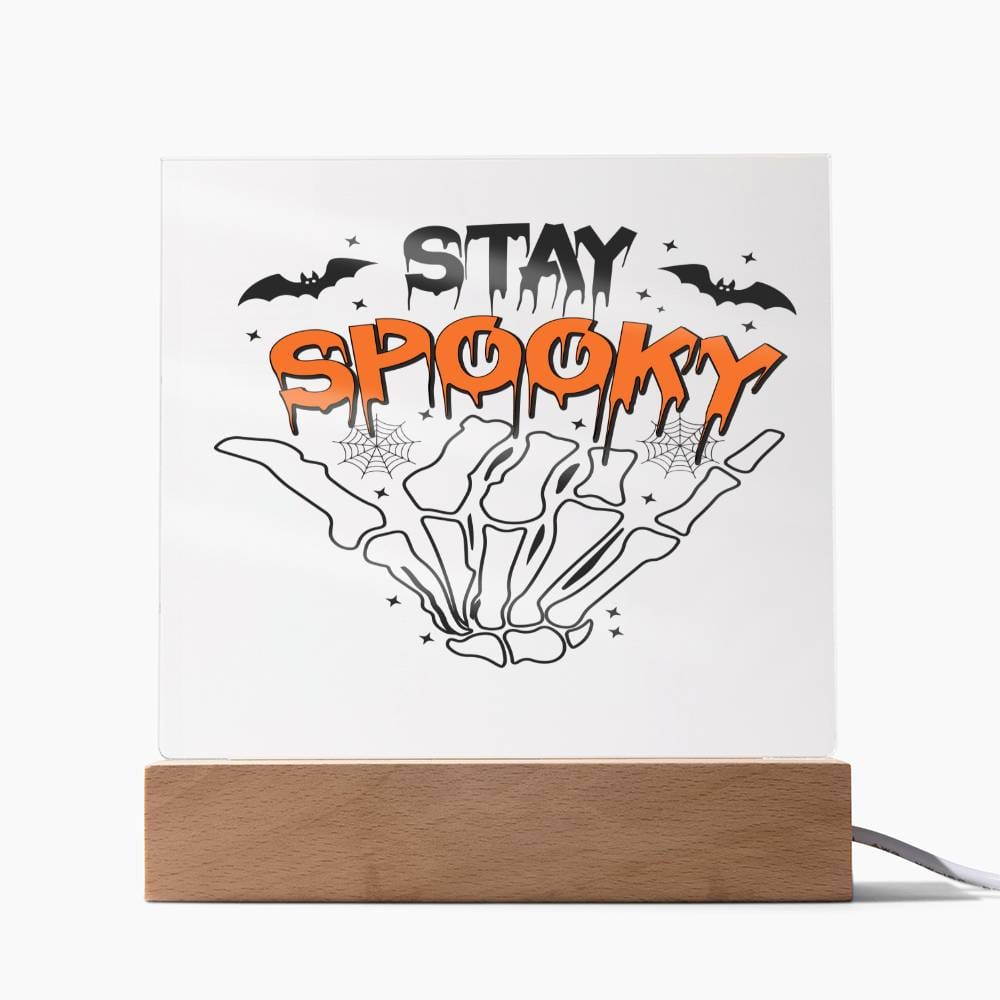 Stay Spooky Amazing Gift, Square Acrylic Plaque Gift for Halloween