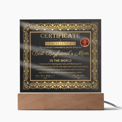 Boyfriend_s Mom certificate of excellence-Acrylic.