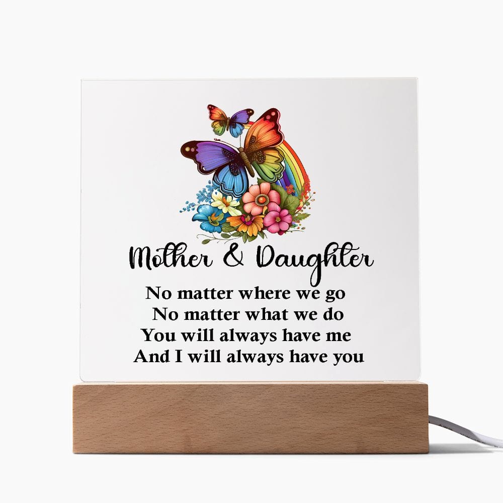 Mother And Daughter Excellent Gift, Square Acrylic Plaque Gift For Mother And Daughter