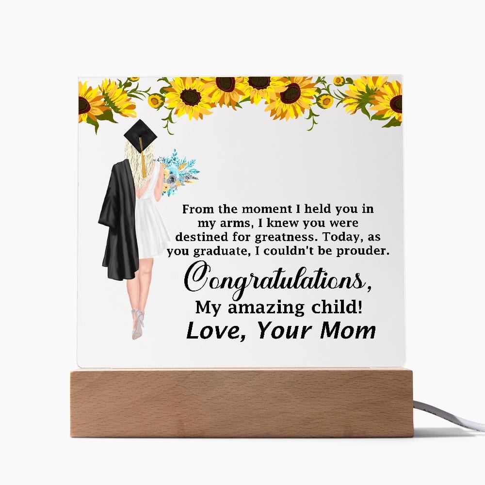 Congratulations Gift For Daughter, Square Acrylic Plaque Gift For Daughter