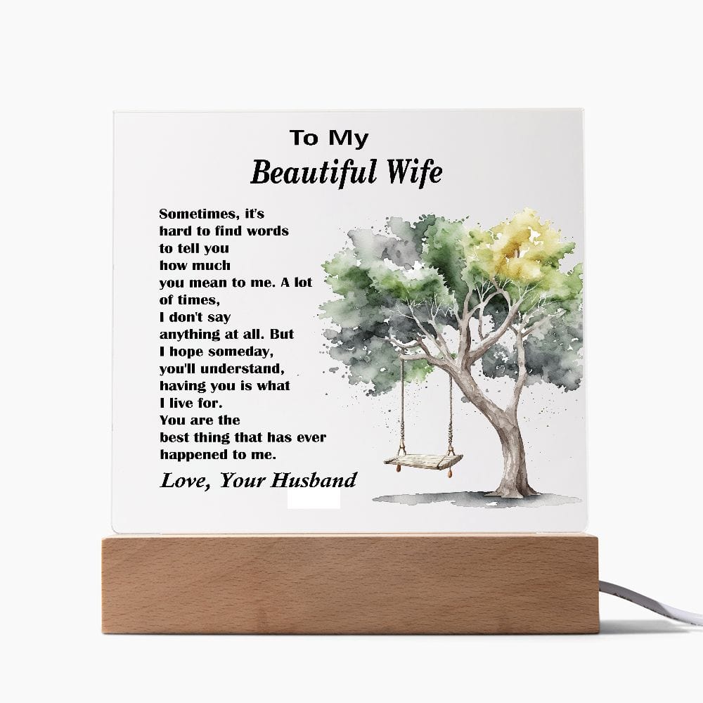 Square Acrylic Plaque Gift for Wife, Excellent Acrylic Plaque Gift For Wife