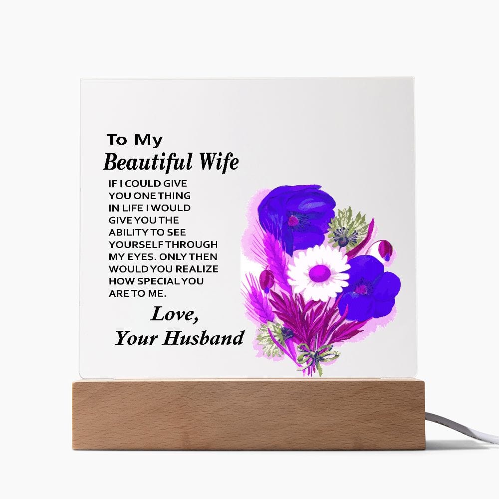 Square Acrylic Plaque Wonderful Gift for Wife, Best Gift for Wife