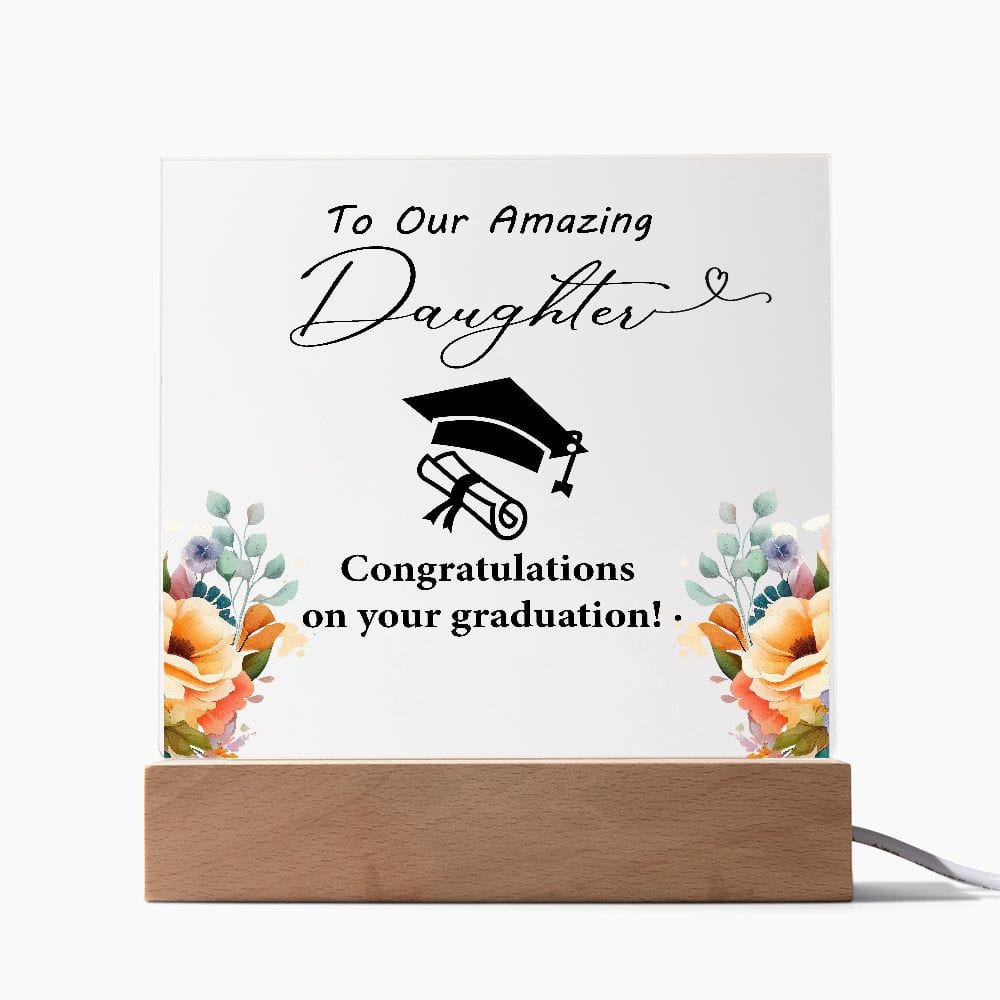 To Our Amazing Daughter, Best Gift from Parents , Square Acrylic Plaque For Daughter, Graduation Gift