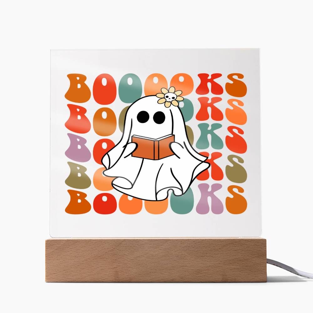 Boo Books Gift for Halloween, Amazing Square Acrylic Plaque