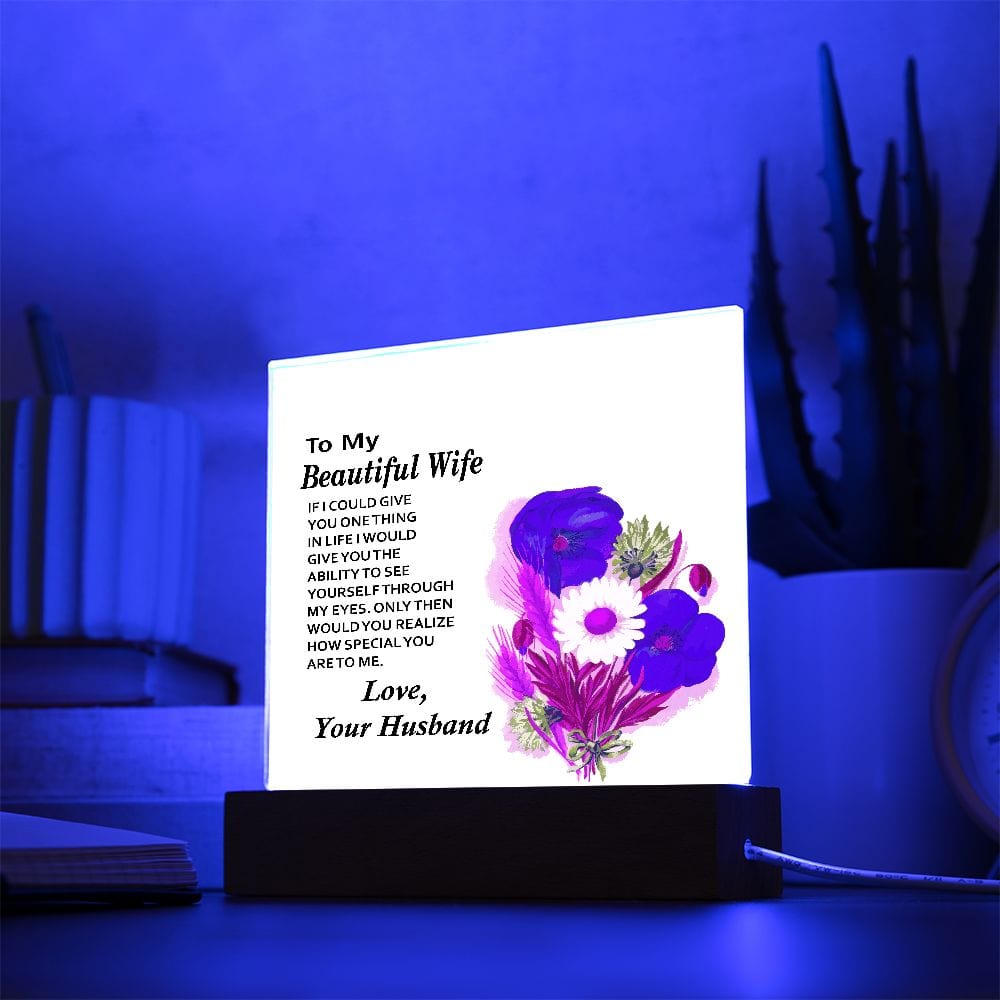 Square Acrylic Plaque Wonderful Gift for Wife, Best Gift for Wife