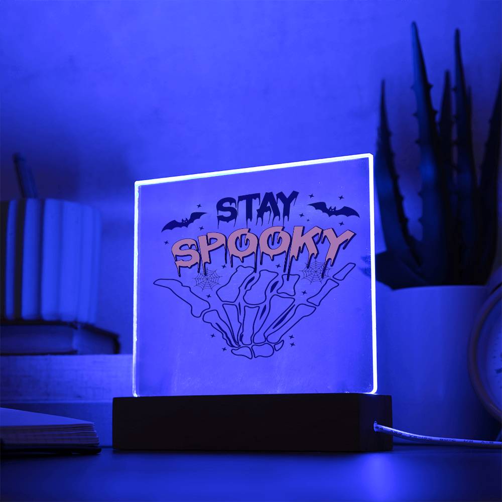 Stay Spooky Amazing Gift, Square Acrylic Plaque Gift for Halloween