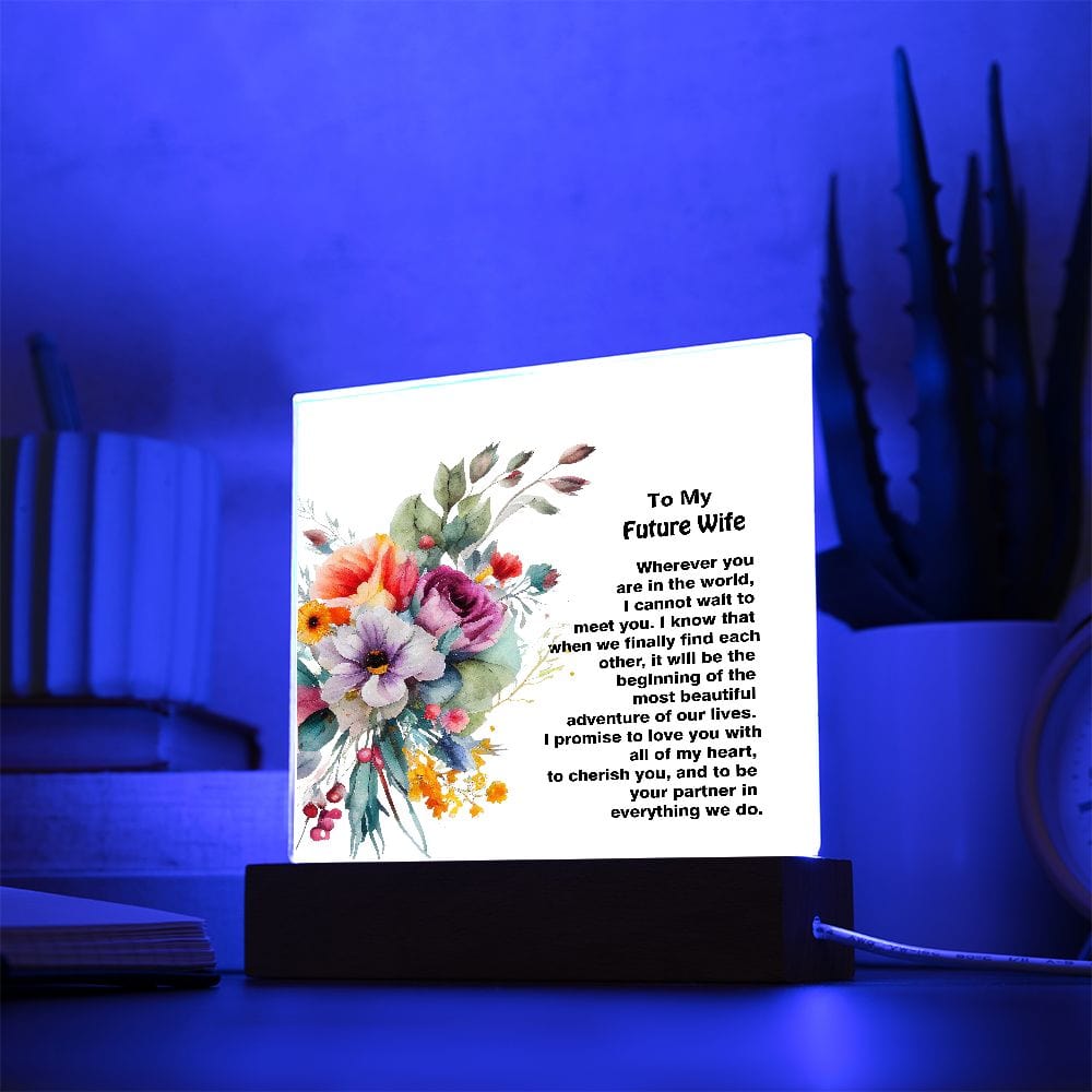 Square Acrylic Plaque Gift For Future Wife, Amazing Gift For Future Wife