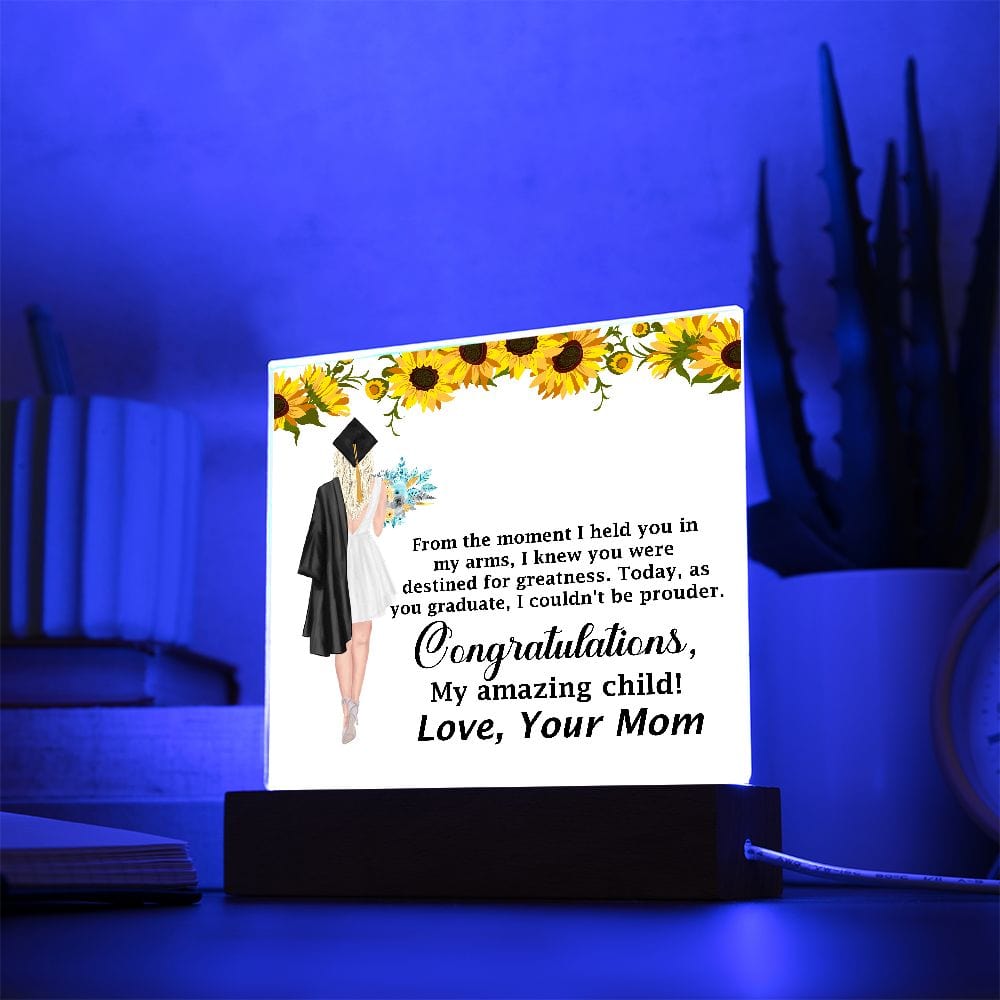 Congratulations Gift For Daughter, Square Acrylic Plaque Gift For Daughter