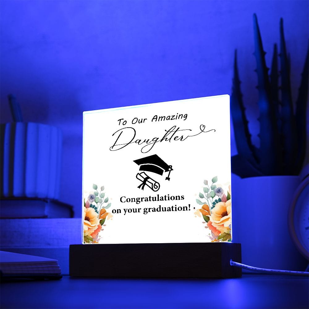 To Our Amazing Daughter, Best Gift from Parents , Square Acrylic Plaque For Daughter, Graduation Gift