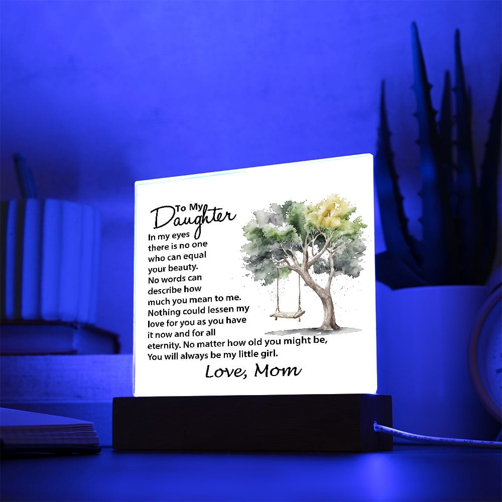 Beautiful Acrylic Gift for Daughter, Square Acrylic Plaque Gift For Daughter
