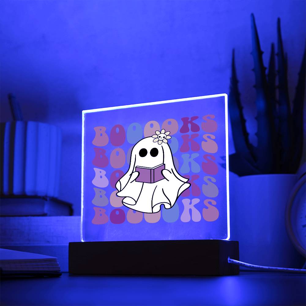 Boo Books Gift for Halloween, Amazing Square Acrylic Plaque