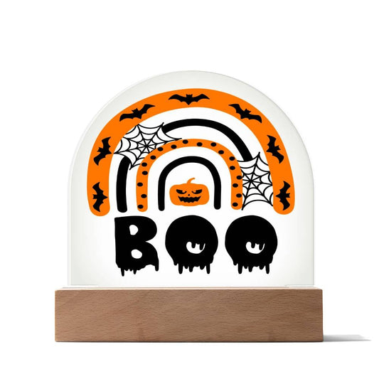 Boo Halloween Rainbow, Domed Acrylic Plaque