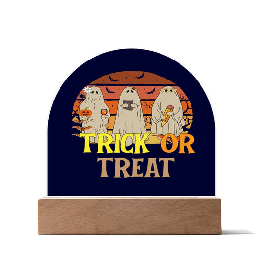 Boo Trick or Treat Gift, Beautiful Domed Acrylic Plaque Gift