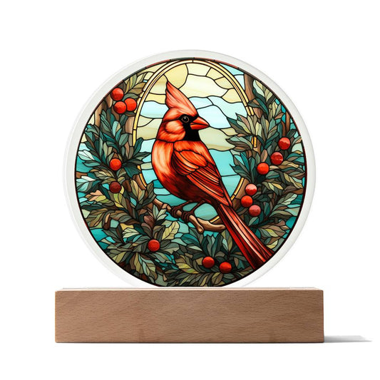 Christmas Cardinal-Acrylic circle