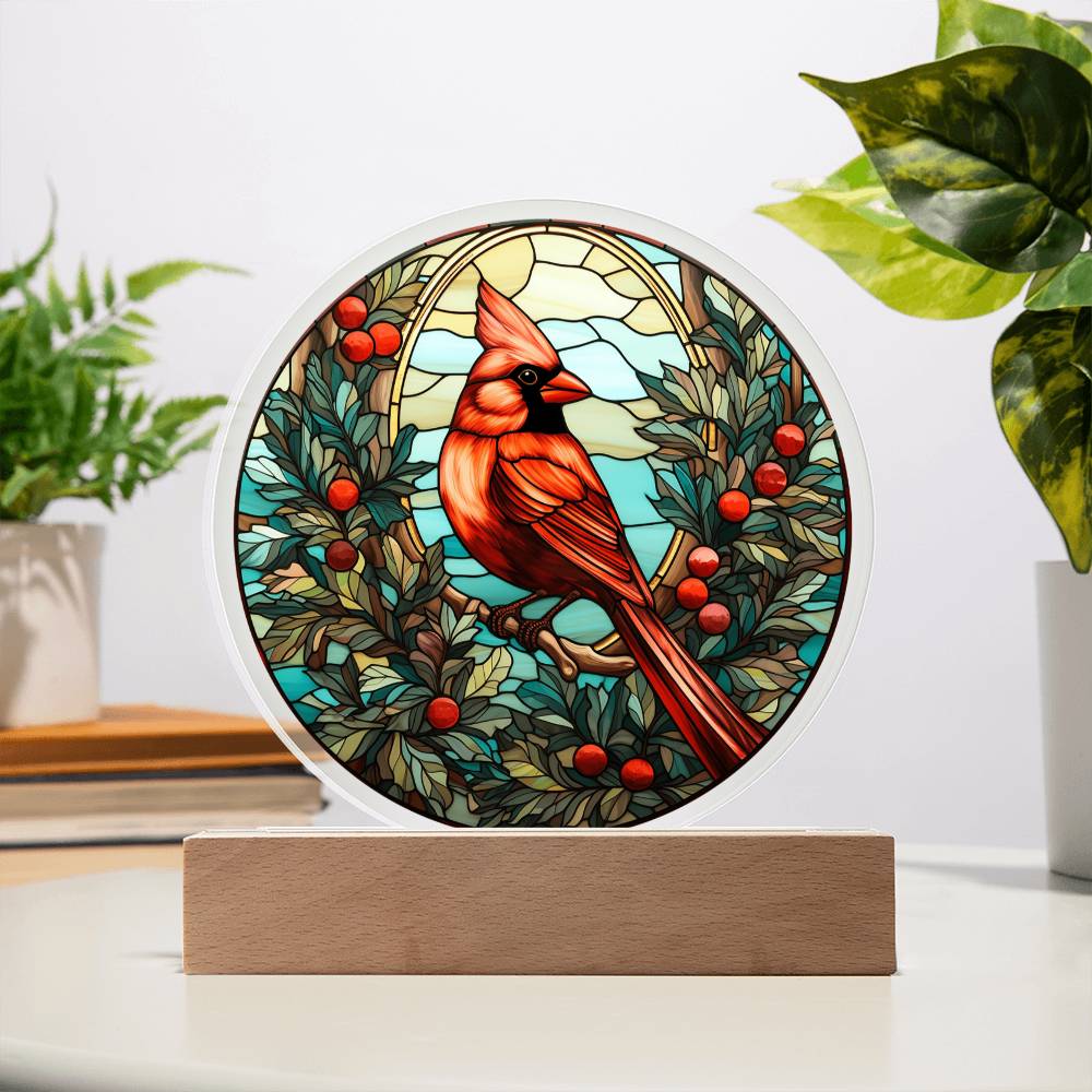 Christmas Cardinal-Acrylic circle