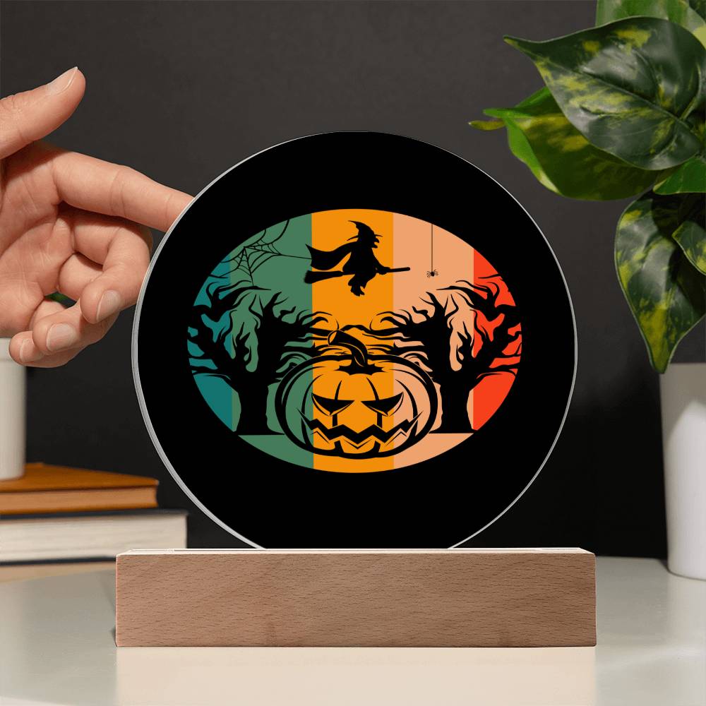 Amazing Pumpkin Gift, Printed Circle Acrylic Plaque Gift For Halloween