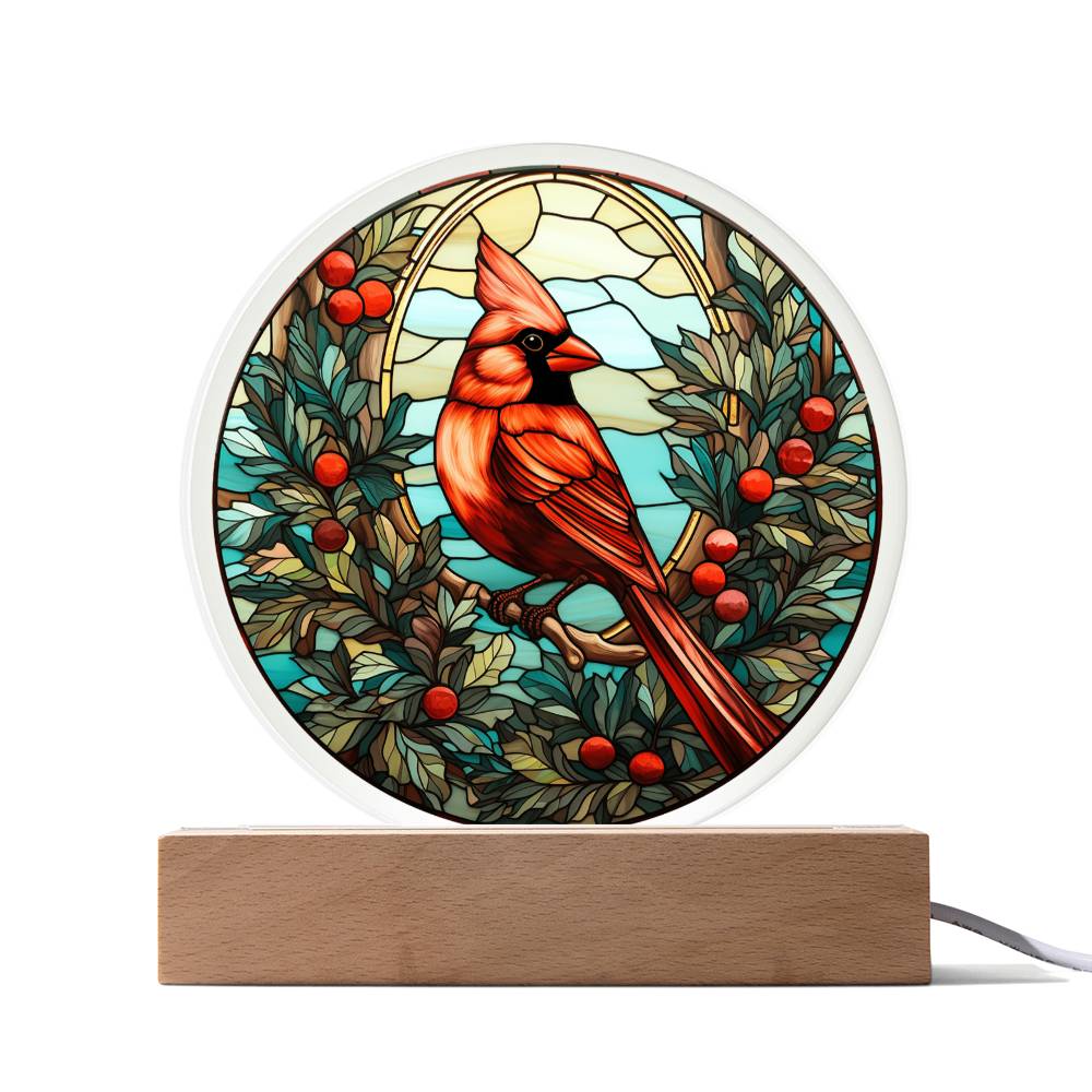 Christmas Cardinal-Acrylic circle