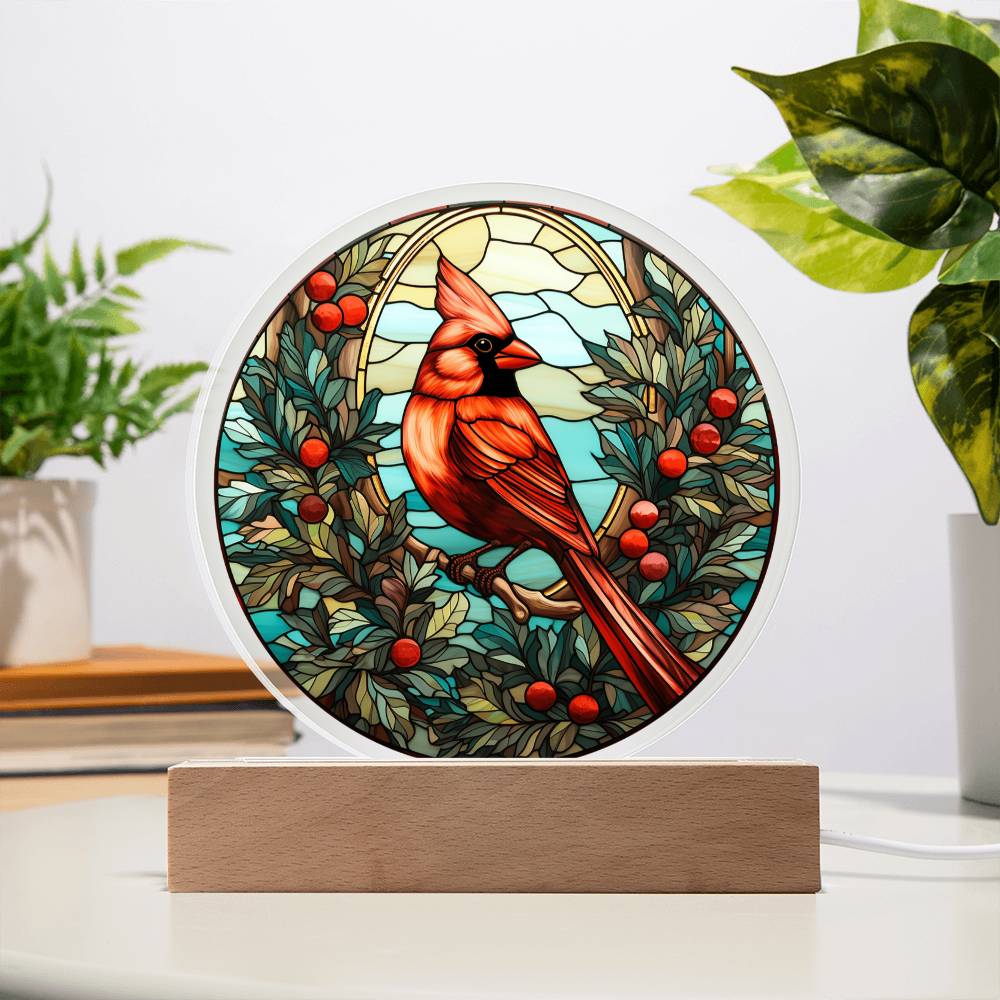 Christmas Cardinal-Acrylic circle