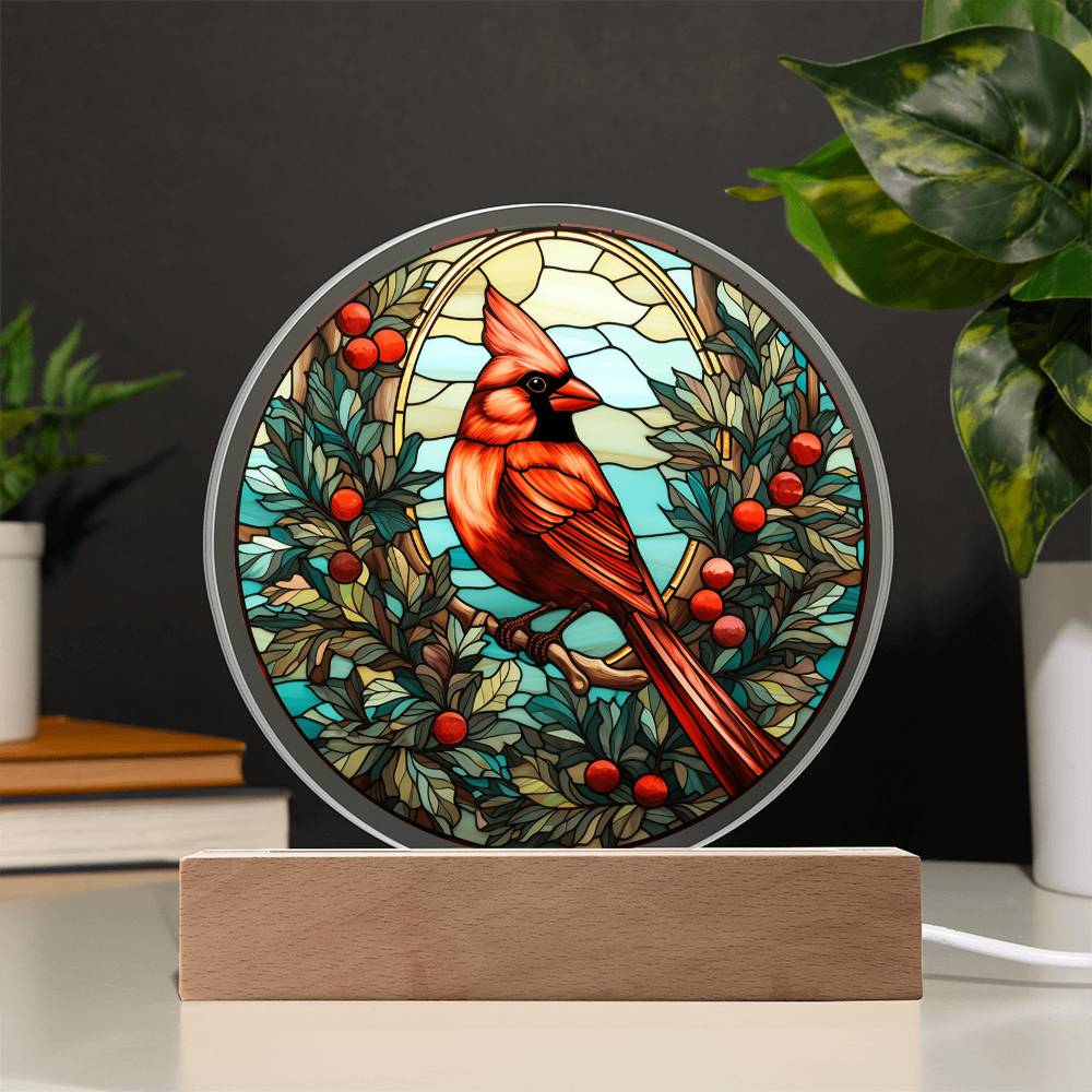 Christmas Cardinal-Acrylic circle