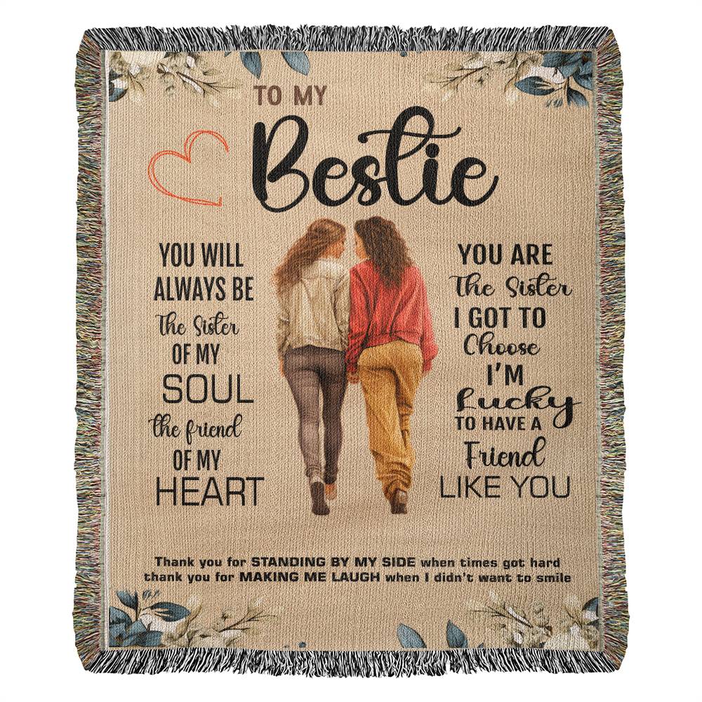 Amazing Blanket for Bestie, Best Gift for Bestie, Excellent Personalized Gift for Best, Heirloom Woven Blanket