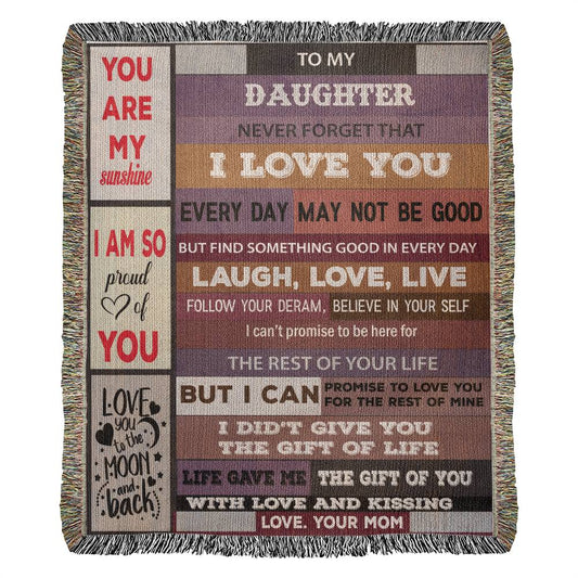 Excellent Blanket Gift For Daughter, Amazing Gift for Daughter, Heirloom Woven Blanket Gift For Daughter