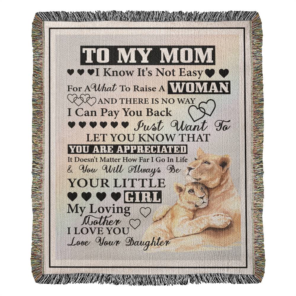 Excellent Blanket Gift For Mom. Best Gift For Mom, Heirloom Woven Blanket Gift For Mom